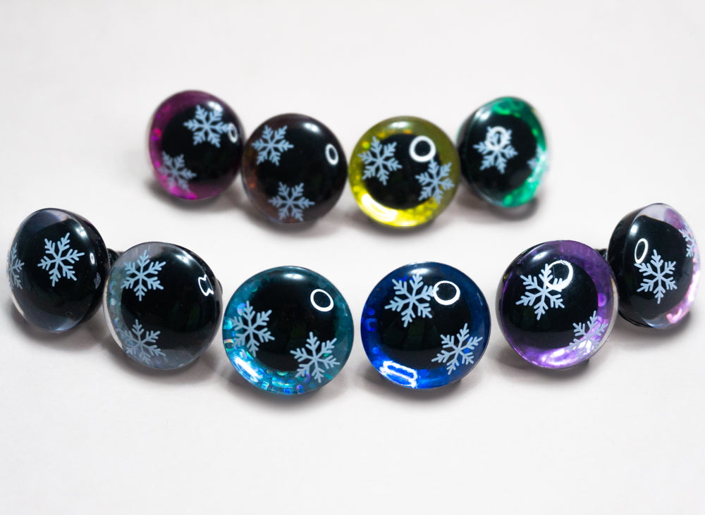 Snowflake Safety Eyes - Hot Pink
