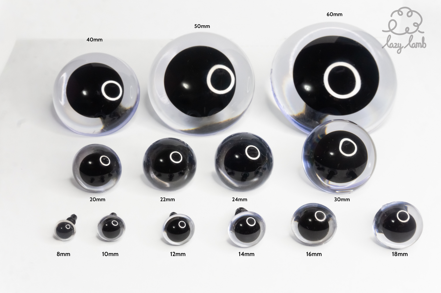 Clear Round Safety Eyes Sizes